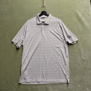 Antigua Short Sleeve Golf Polo Shirt Men's Size L White Stripe Logo Sleeve